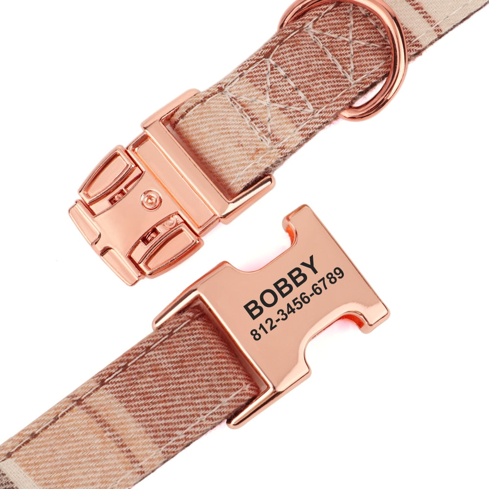 Customized Plaid Collar