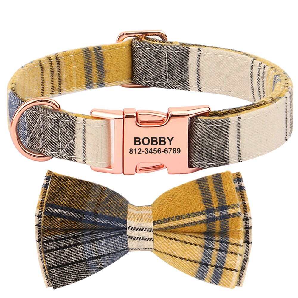 Customized Plaid Collar