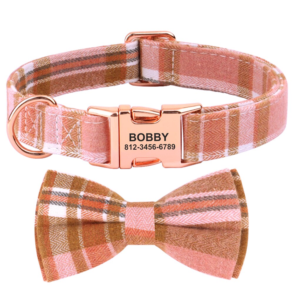 Customized Plaid Collar